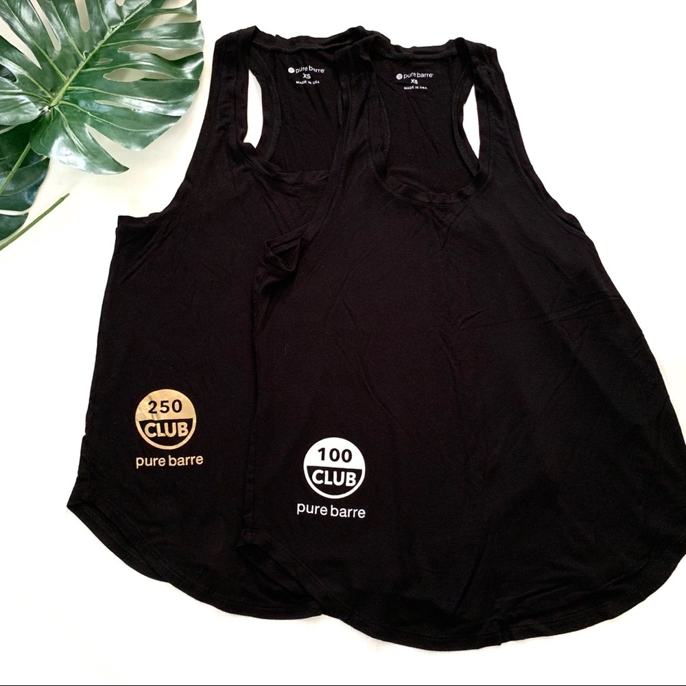 Pure Barre 2 extra soft black tanks size xs